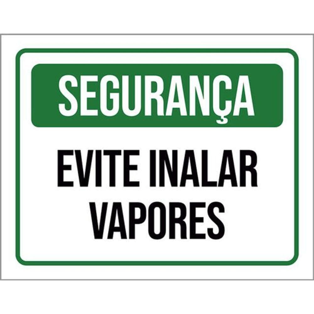 Kit 5 Placas Segurança Evite Inalar Vapores 36X46