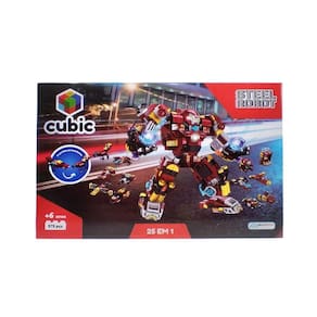 Blocos De Montar Cubic 25 Em 1 Robô De Aço Multikids
