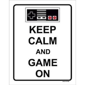 Kit 5 Placas Keep Calm And Game On 36X46
