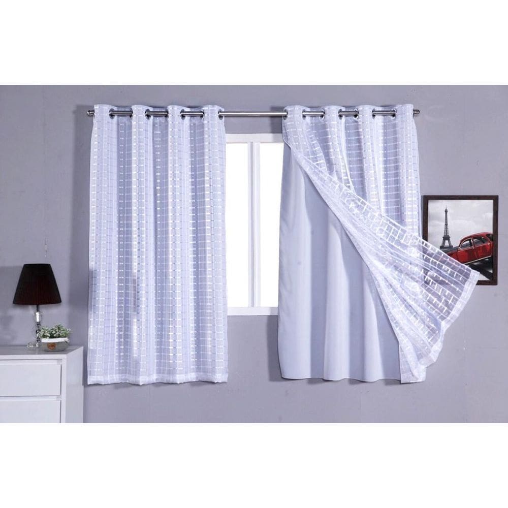 Cortina Quarto Corta Luz Blackout Com Voil 2,70 L X 1,70M