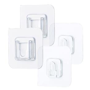 Kit 2 Ganchos Adesivo De Encaixe Transparente Multiuso
