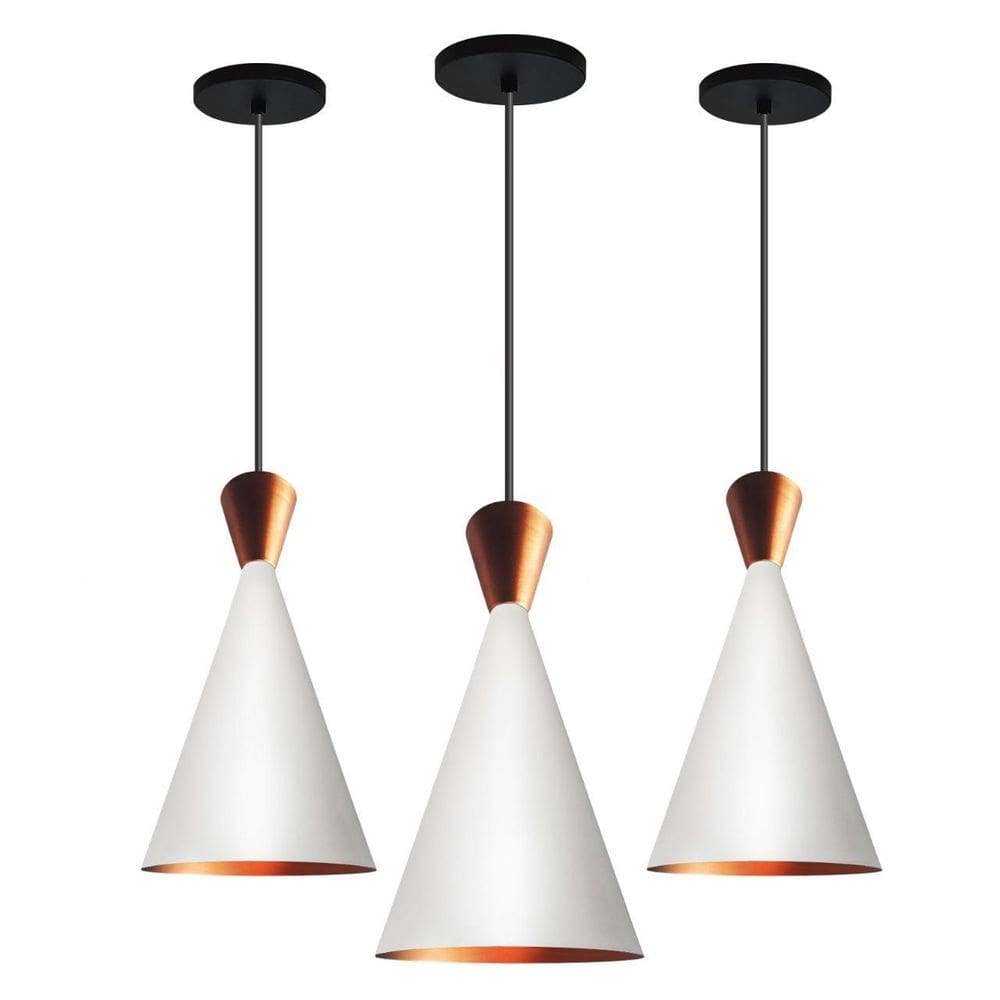 Kit 3 Lustres Pendentes Tom Dixon Branco New City