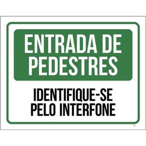 Kit 5 Placa Entrada Pedestres Identifique-Se Interfone36X46
