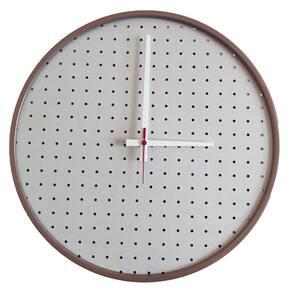 Relógio Round Marrom Mostrador Branco Perfurado 50 Cm