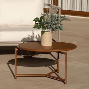 Mesa de Centro Baixa Ø60cm Refúgio Cabecasa Madeiramadeira Marrom Mesclado