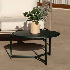Mesa de Centro Baixa Ø60cm Refúgio Cabecasa Madeiramadeira Verde Micro