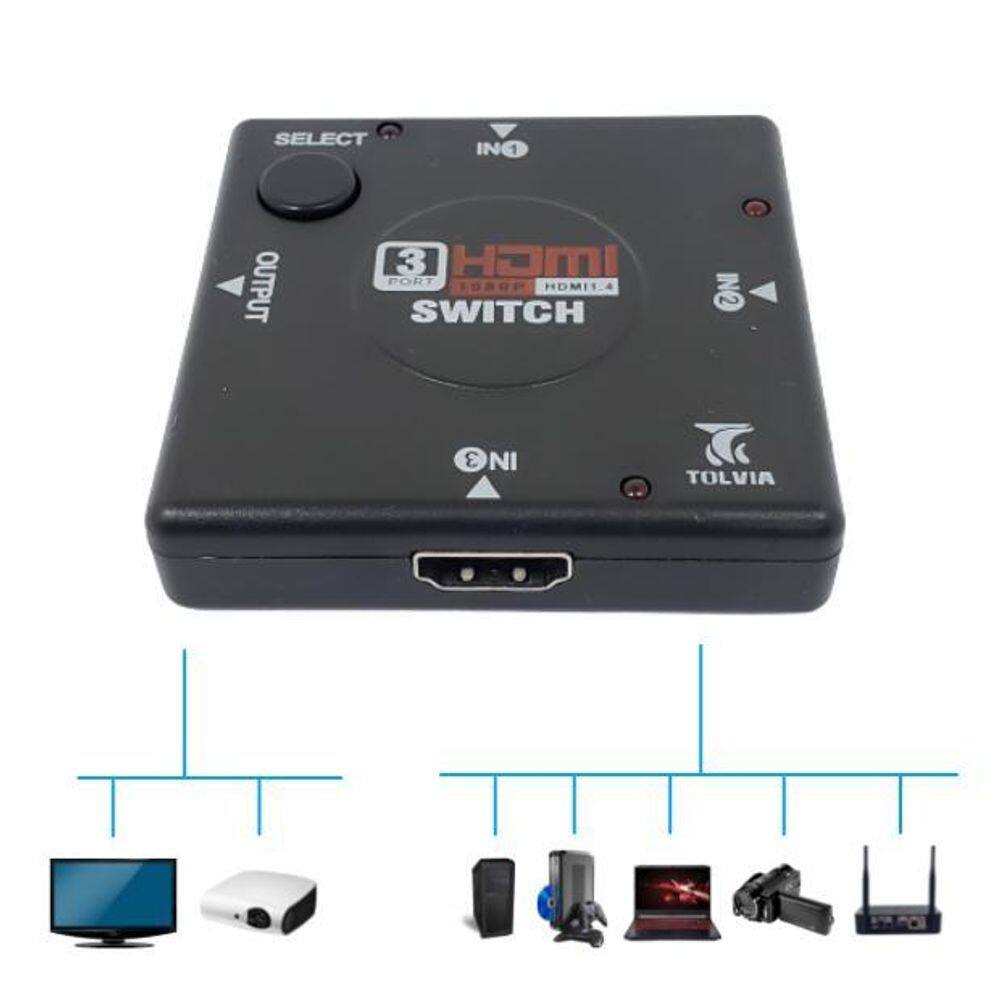 Hub Switch Hdmi 3 Entradas 1 Saida Pc | Casas Bahia