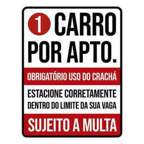 Kit 5 Placas Carro Apto Crachá Estacione 36X46