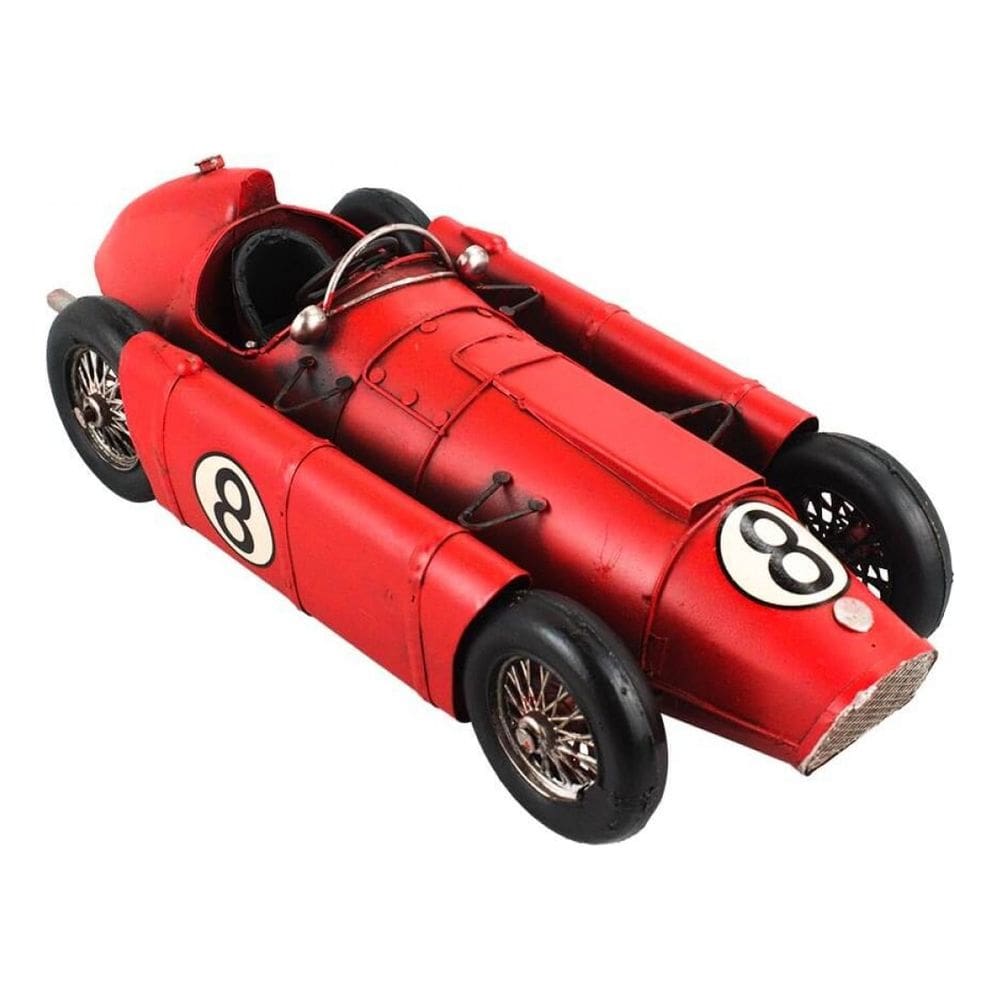 Miniatura Carro Corrida Antigo Vermelho Retrô Vintage- 33cm