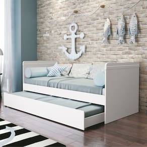 Bicama Solteiro para Quarto Infantil Nuth Branco Fosco