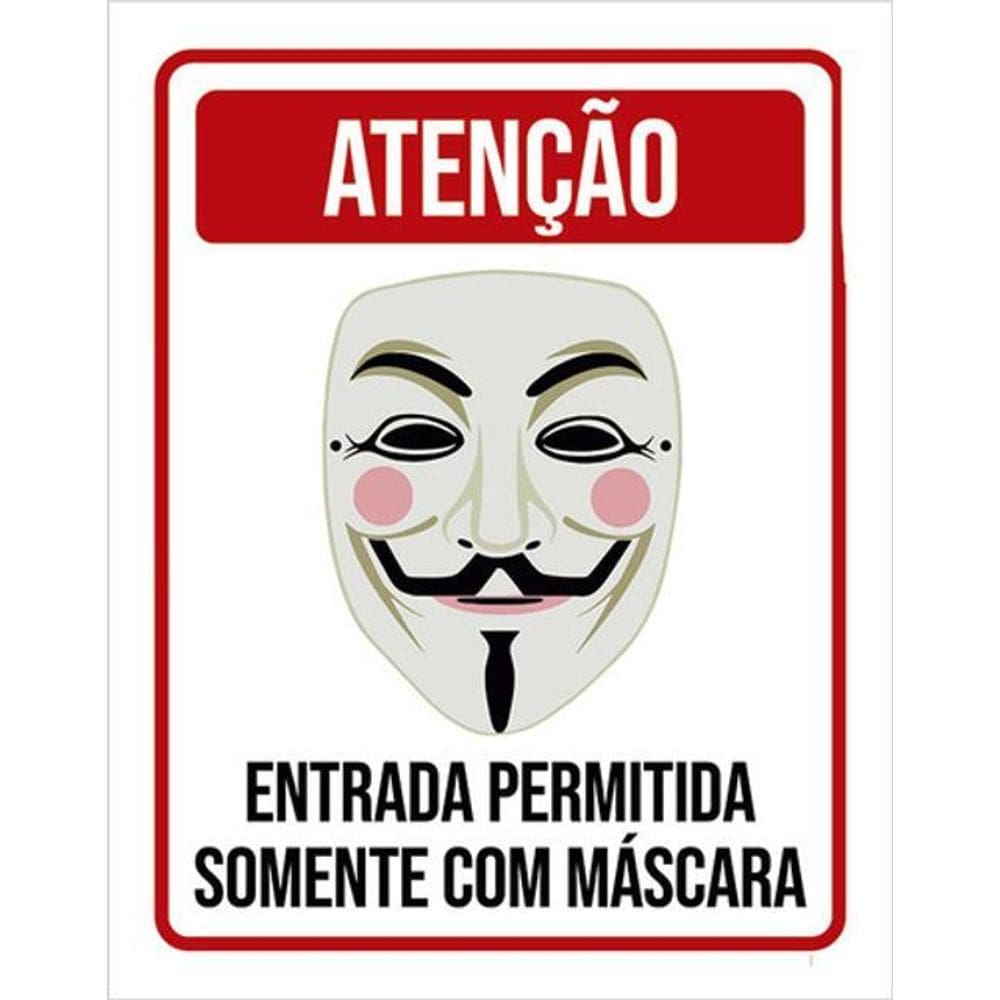Kit 3 Placas Decorativa - Entrada Permitida Com Máscara