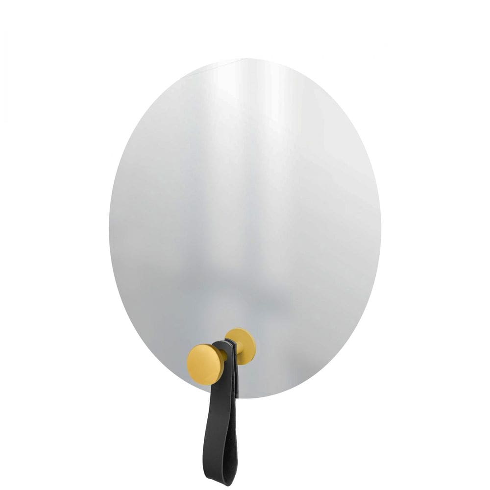 Espelho Funcional Hook Amarelo Alça Preta 50 Cm Redondo