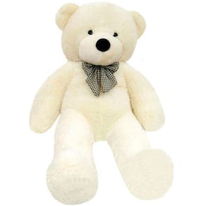 Urso Pelúcia Creme Branco Gigante 1,40 metros Casa do Urso