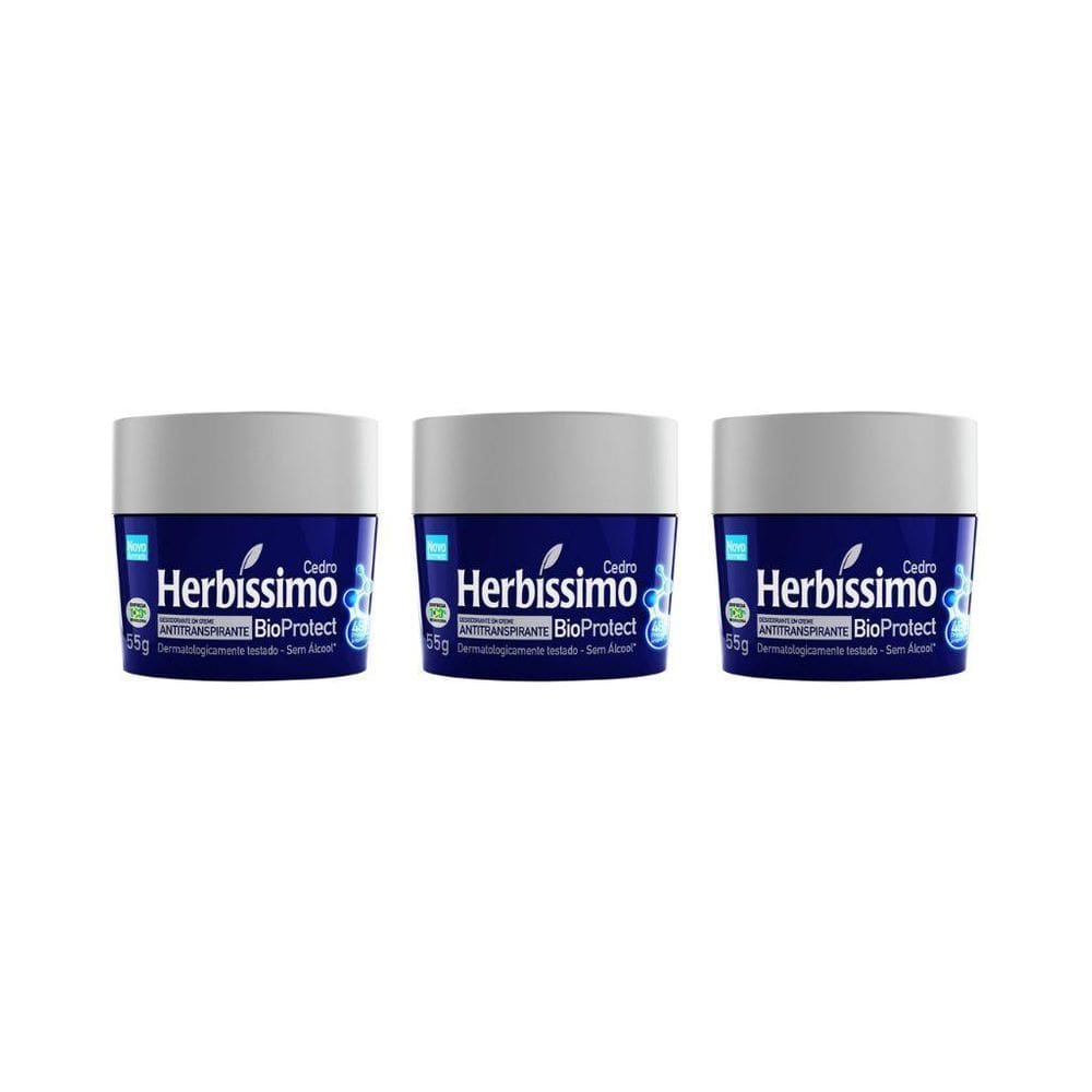 Herbissimo Creme 55G Bio Protect Cedro - Kit Com 3Un