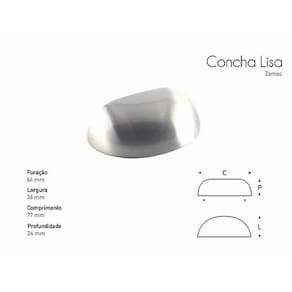 Puxador Concha Lisa 64Mm Cromado - Gruppa