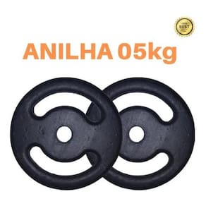 Kit 2 X Anilhas Super Premium De 5Kg Ferro Pintada