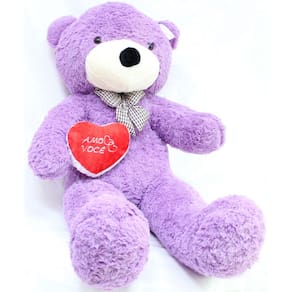 Urso Lilás 140cm Pelucia com Coração - Casa dos Ursos