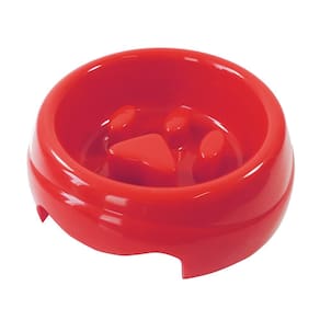 Comedouro plastico Coma melhor furacaopet vermelho