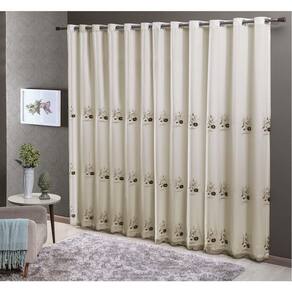 Cortina Dupla 24 Ilhoses 300X250Cm Doha Caqui Sultan