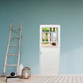 Porta Basculante Lambril de Alumínio 210 X 70cm Linha 25 Lado Direito Esquadrias Bergame Branco