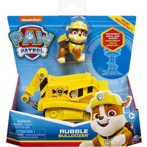 Brinquedo Figura e Veículo Patrulha Canina Rubble 11cm 7cm