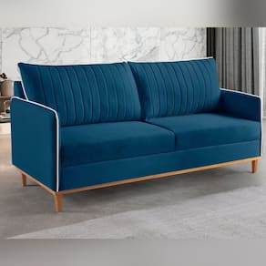 Sofá Living 2 Lugares Persa Exala Sofisticação e Conforto Azul