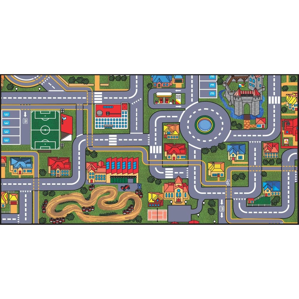 Tapete Infantil Criança Grande Pista Carrinho Hot 200X100Cm