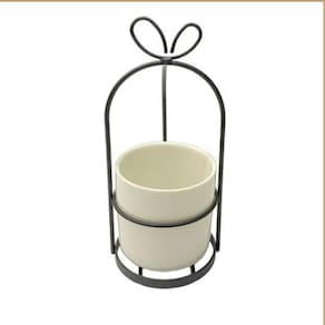 Vaso Cerâmica Orelha De Coelho Vasinho Com Suporte Pascoa