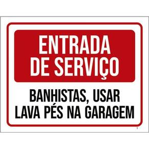Kit 5 Placas Entrada Serviço Banhistas Usar Lava Pés Garagem