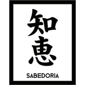 Kit 3 Placas Sinalização - Kanji Sabedoria