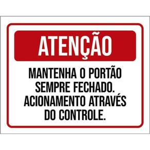 Kit 5 Placas Atenção Mantenha Portão Fechado Controle