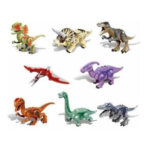 Blocos Montar Kit Jurássico T-Rex Velociraptor Dinossauros