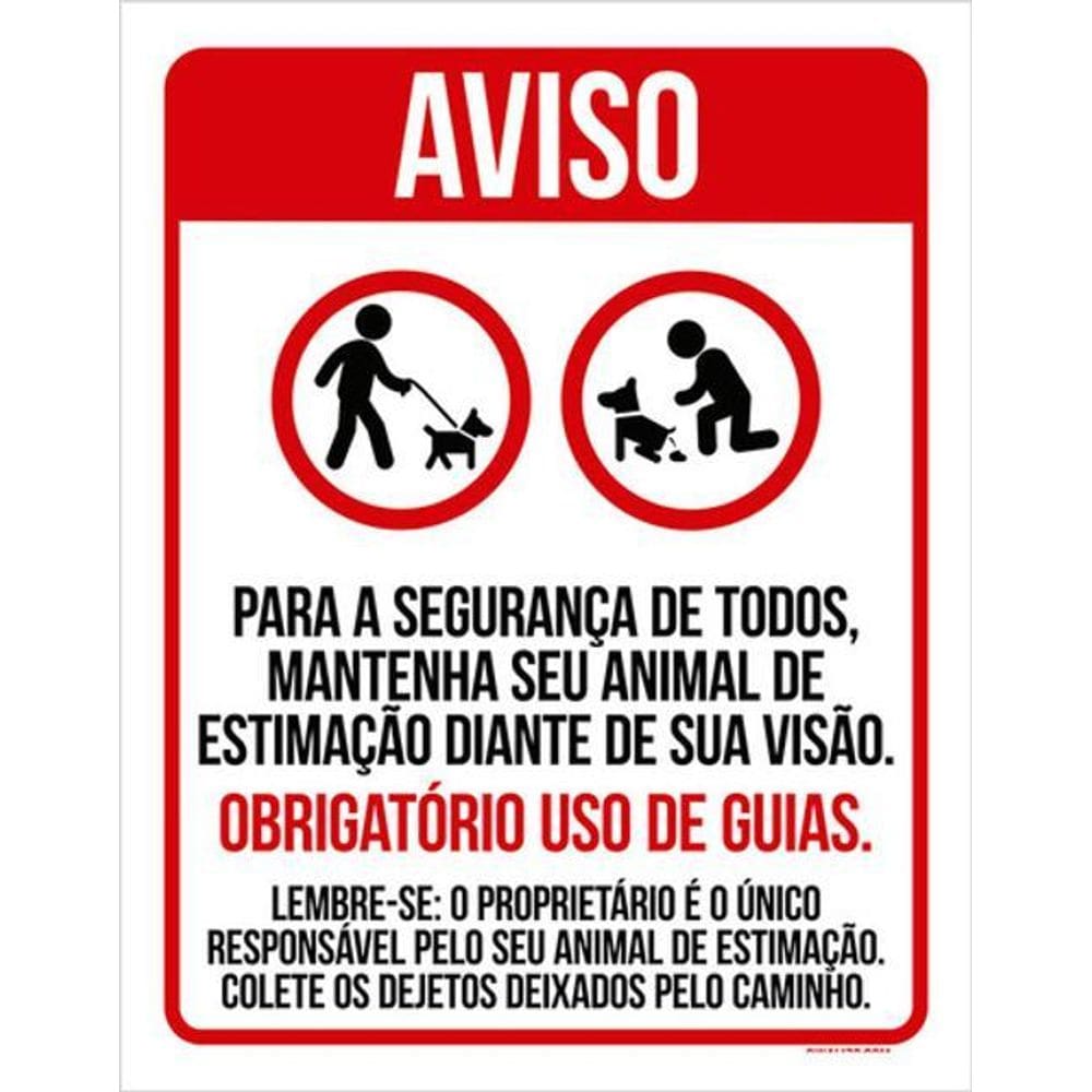 Kit 3 Placas Sinalização - Aviso Segurança Todos Uso Guias