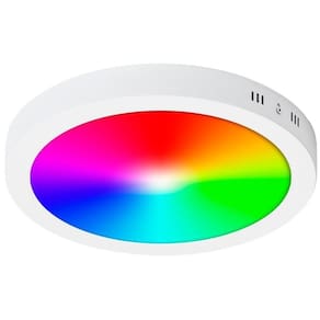 Painel Plafon 18W Led Redondo Teto Sobrepor Rgb Inteligente