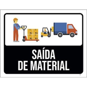 Kit 5 Placas Sinalização - Saída De Material Desenho