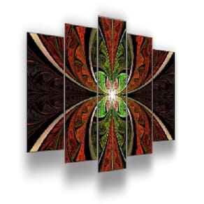 Quadro Decorativo Mosaico 5 Peças Mod1201 Abstrato Cores