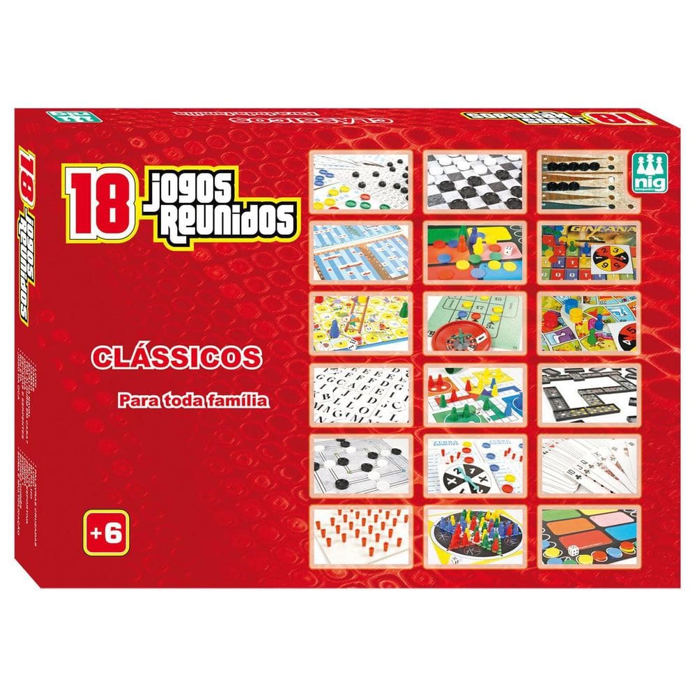 Jogo de Tabuleiro Jogos Reunidos 18x1 Nig Brinquedos