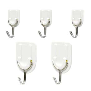 Kit Com 5 Suportes Ganchos Adesivo Dupla Face Branco
