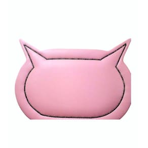 Cabeceira Rosa Estofada Em Corino Gatinho Cama Box Solteiro