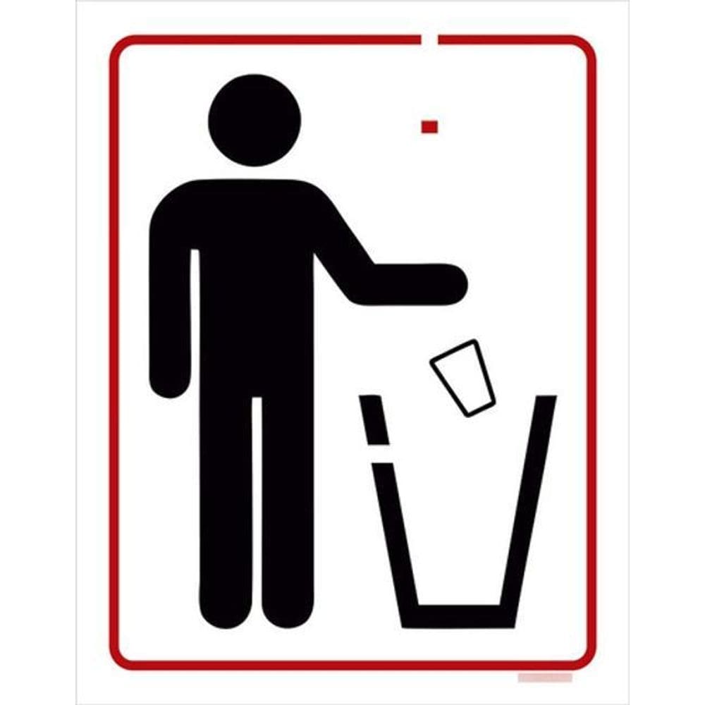 Kit 3 Placas De Sinalização - Atenção Lixo Para Copo