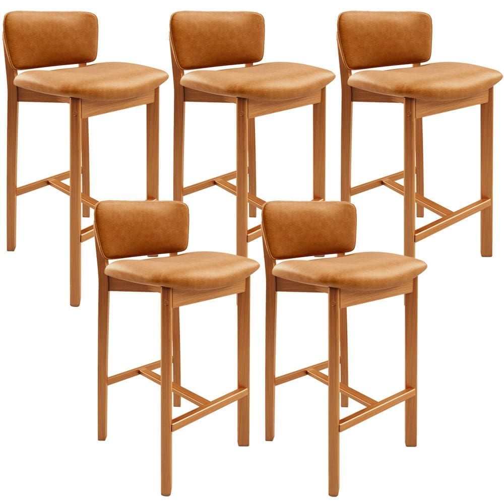 Kit 05 Banquetas Alta Para Cozinha Sala de Jantar Bar Dara L02 Couríssimo Whisky - Lyam Decor