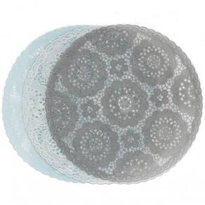 Jogo Americano Renda Redondo 38 Cm Em Pvc Transparente