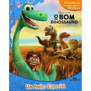 Livro O Bom Dinossauro - Um Amigo Especial Com 12 Miniaturas