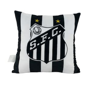 Almofada Quadrada Escudo Time 36X36Cm - Santos
