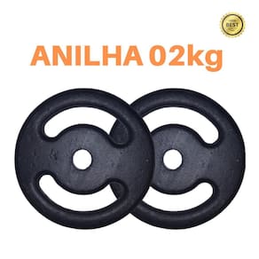 Kit 2 X Anilhas Super Premium De 2Kg Ferro Pintada