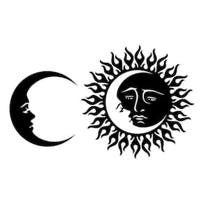 Quadro Decorativo Mandala Sol E Lua Preto 50Cm Mdf 3Mm