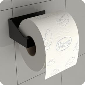 Porta Papel Higiênico Adesivo Colar Na Parede Preto DF