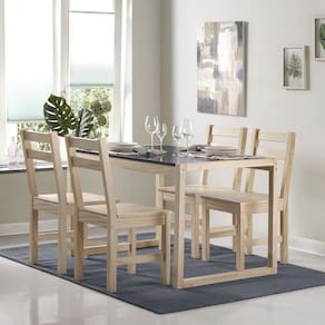 Mesa de Jantar 4 Cadeiras Madeira Maciça Guará  CabeCasa MadeiraMadeira Natural