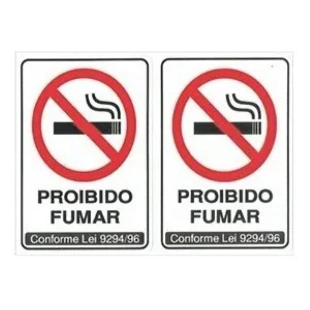 Kit 2 - Adesivos Proibido Fumar 2 Unidades