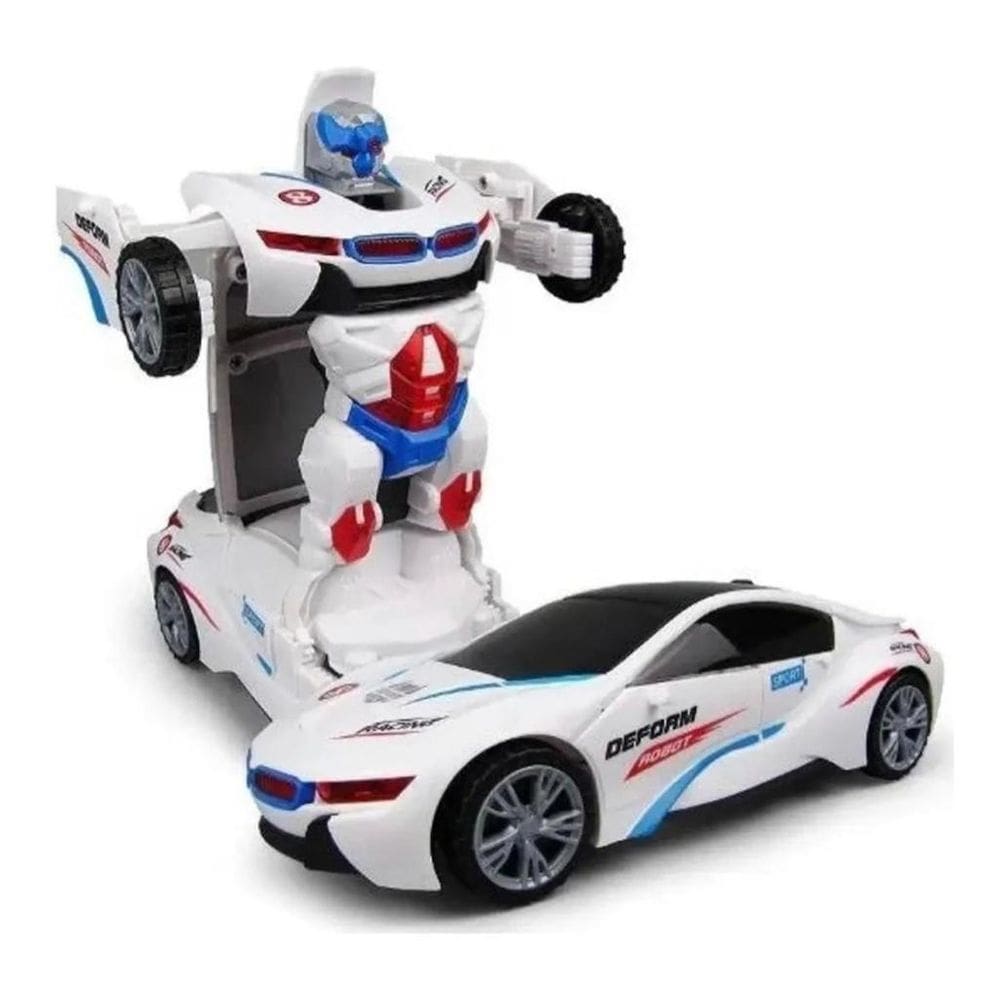 Carro Vira Robo Som Luz Carrinho Bmw Brinquedo Menino Pilha